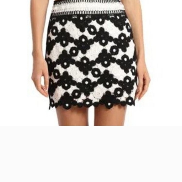 Avec Les Filles Tops - Avec Les Filles NWT Crochet Skirt In Black White Size XL/XXL
